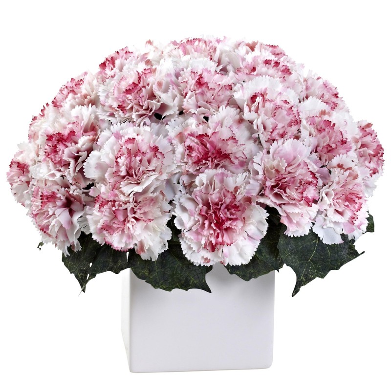 Nearly Natural 1372-Dp Carnation Arrangement Vase Dark Pink gallery