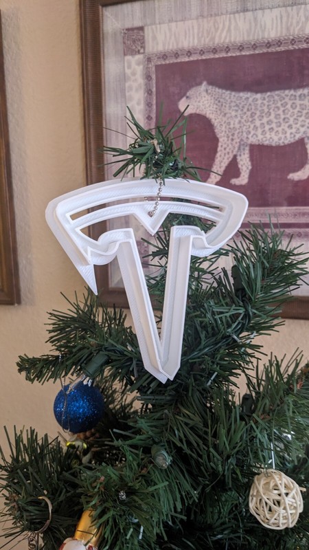 Tesla T Logo Cookie Cutter Christmas Tree Ornament