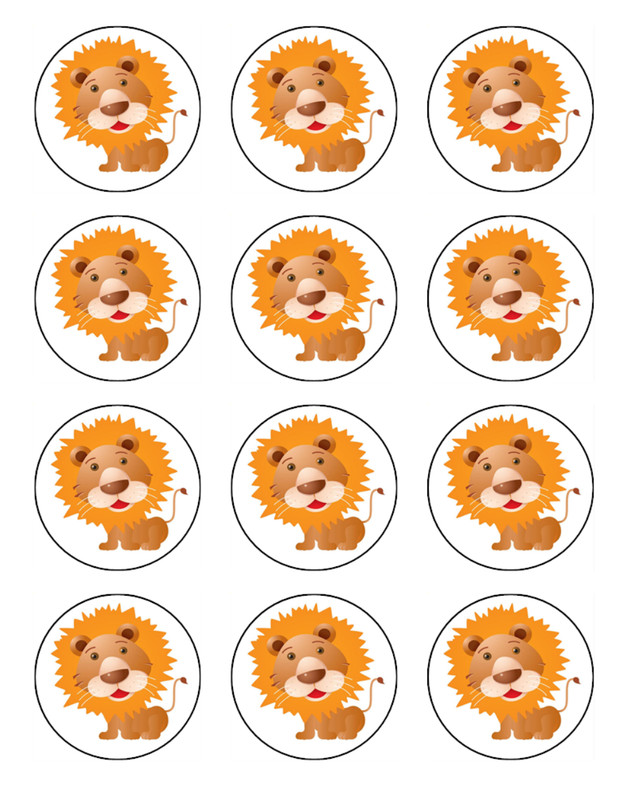 Lion Cupcake Toppers Edible Icing Jungle Animal Cake Decorations (2 Designs) gallery
