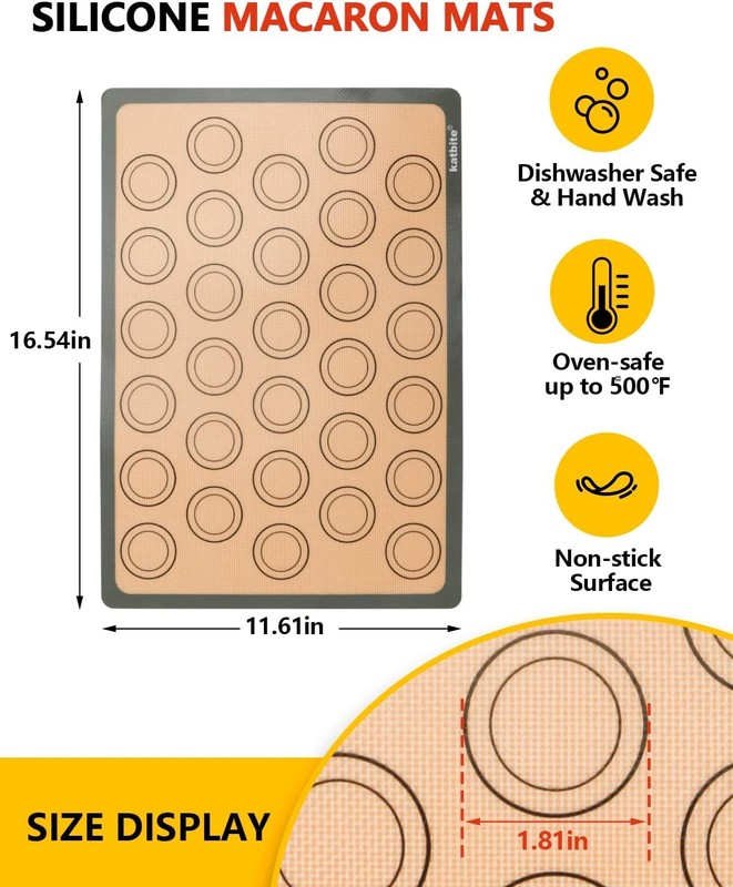 Macaron Silicone Baking Mats, Katbite Macaroons 2 Pack, 2Pack gallery