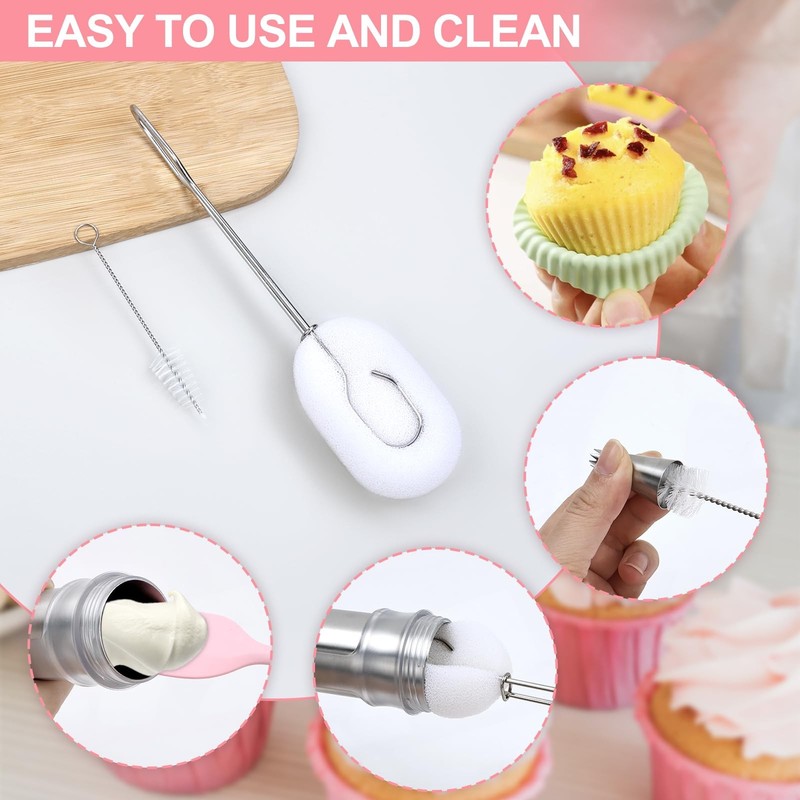 Dessert Decorating Set, Stainless Frosting Piping Kit with 7 Piping Tips & 7 ... gallery