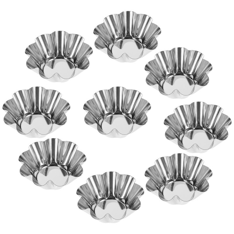 6PCS Egg Tart Mould Stainless Steel Tart Pans Tart Molds Baking Egg Tart Pan gallery