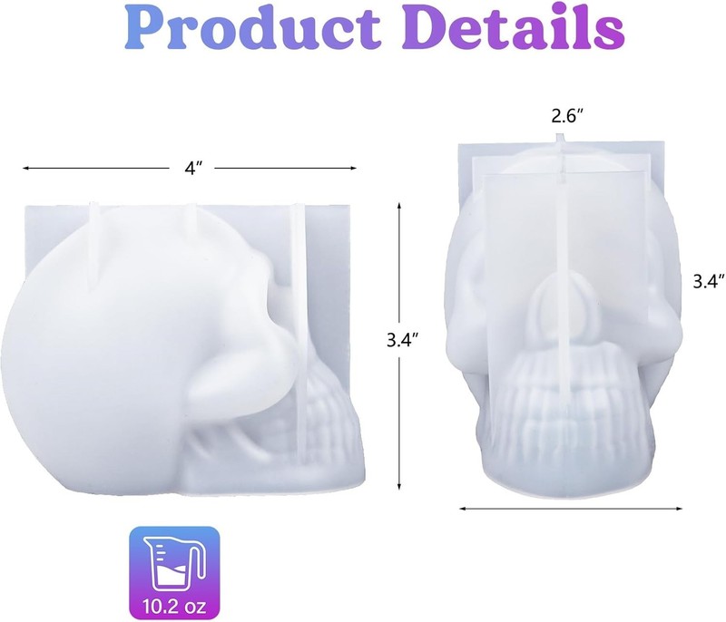 High-Quality 3D Skull Silicone Mold - Perfect for Parties and Home Decor gallery