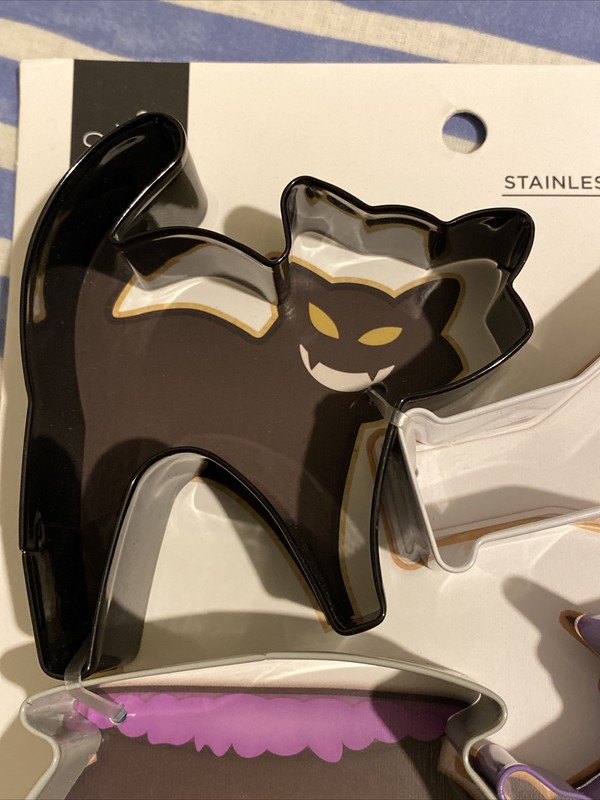 Halloween Stainless Steel Cookie Cutters Cat Witch Potion Cauldron Stir Brand gallery