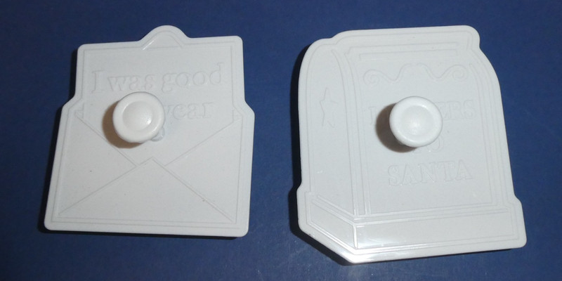 NEW, UNUSED LOT OF 2 LARGE CHRISTMAS 3.5″- 4″ COOKIE STAMPERS -LETTER & MAILBOX