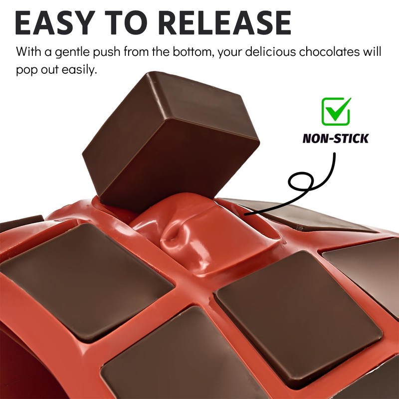 Square Silicone Chocolate Molds, 40-Cavity Candy Molds, Mini Ice Cube Moulds gallery