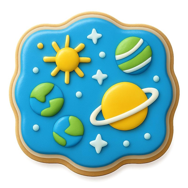 Night Sky Solar System Cookie Cutter & Stamp, Fondant & Clay - 4x3.7 gallery