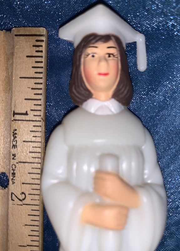 DECOPAC WHITE FEMALE GRADUATE WHITE GOWN CAKE TOPPER FIGURINE gallery