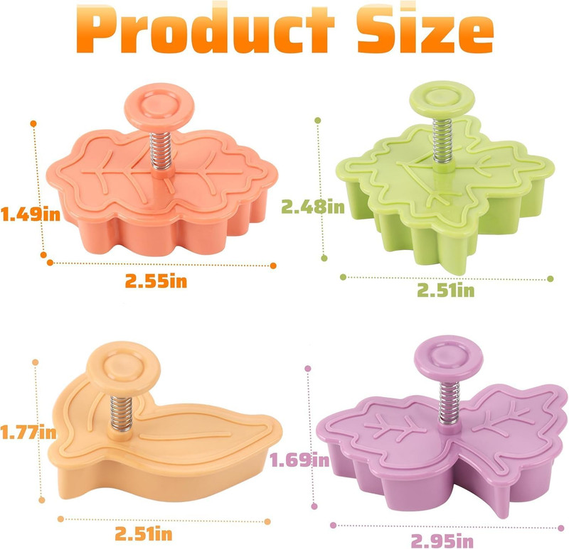 Cake Leaves Cookie Cutter Baking Mold, Pie Crust Cutters, Set of 4, Assorted ... gallery