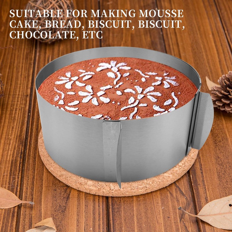 Cake 6 to 12 Inch Adjustable Round Stainless Steel Cake Mousse Mould 6016 gallery