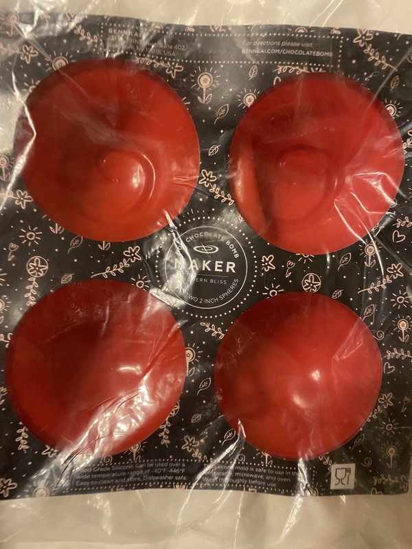 2 Pack Hot Cocoa Bomb Mold 2” Silicone Sphere Chocolate Ball Maker Red gallery