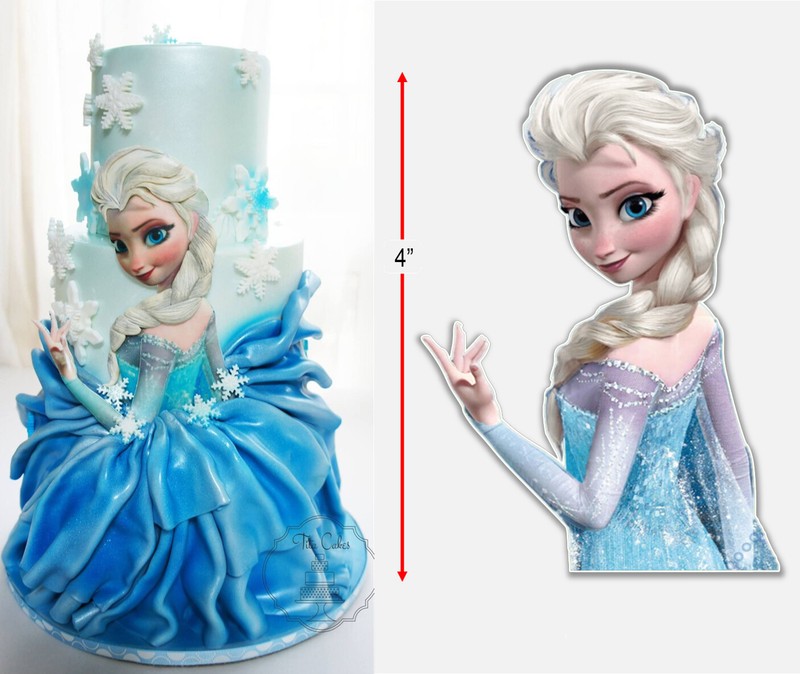 EDIBLE Elsa 4″ Cake Topper Image Frozen Decoration Wafer Card Sheet Uncut 2D