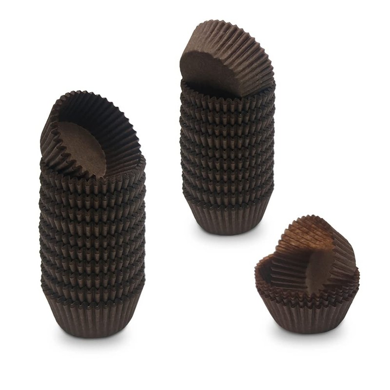 500 PCS Brown Mini Cupcake Liners Natural Greaseproof Paper Muffin Baking Cups