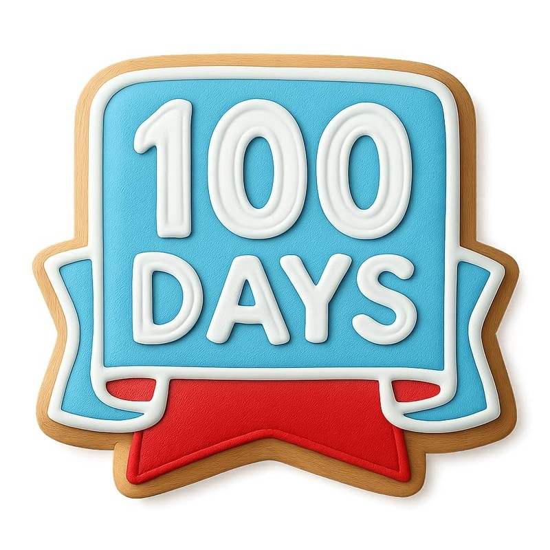 100-Day Celebration Banner Cookie Cutter & Stamp, Fondant & Clay - 4x3.8 gallery
