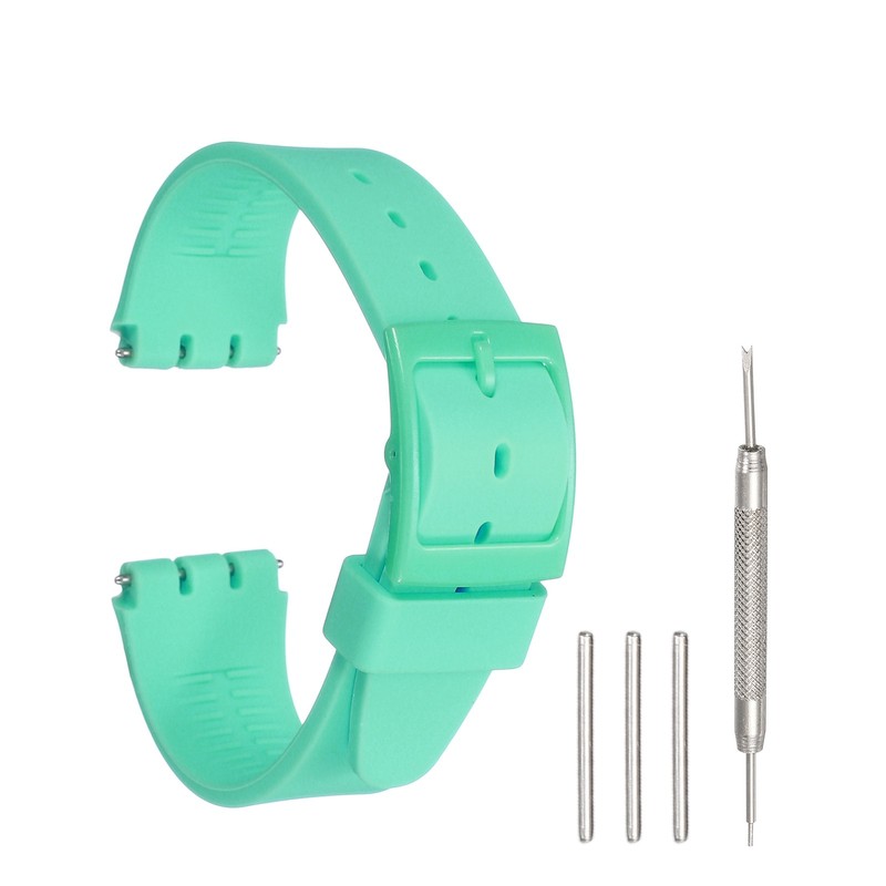 17mm Green Silicone Watch Strap