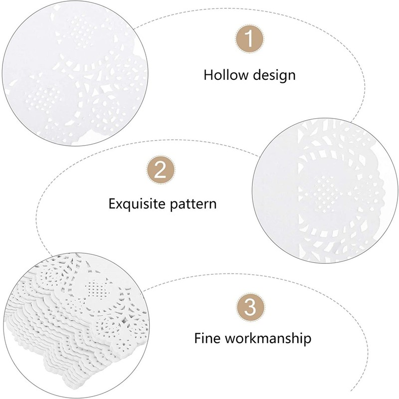 150Pcs Paper Lace Doilie Wedding Christmas Coasters Baking Craft Table Decor gallery