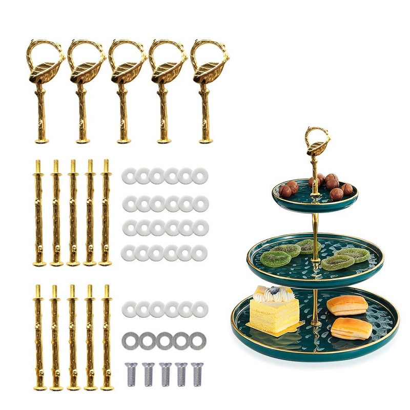 5 Sets 3 Tier Cupcake Stand Hardware Handles, Vintage Tray Stand Center Holde…