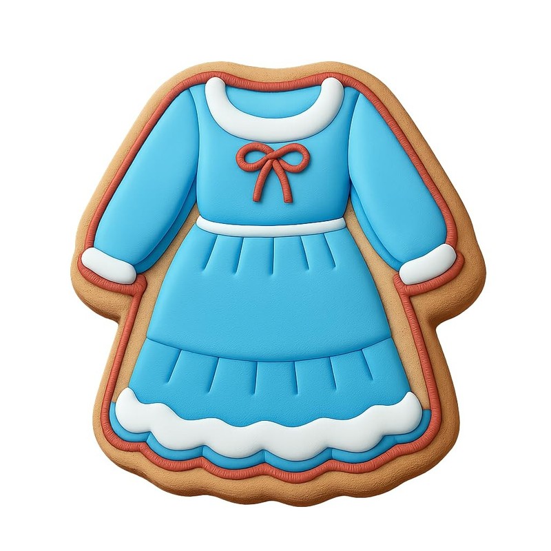 Bohemian Dress Cookie Cutter & Stamp, Fondant & Clay Cutter - 3.6x4" gallery