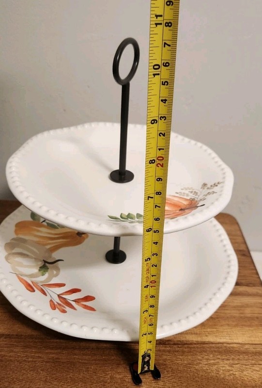 2022 MODERN FARMHOUSE 2 Tier Dessert Tray Harvest Collection NEW gallery