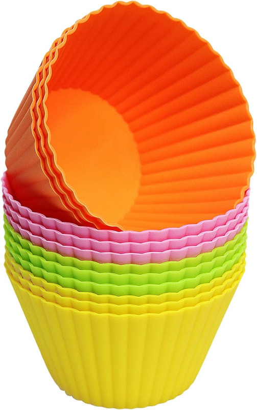 Extra Large Silicone Cupcake Baking Cups 12 Pack, 3.54 Inch Cupcake and Muffin