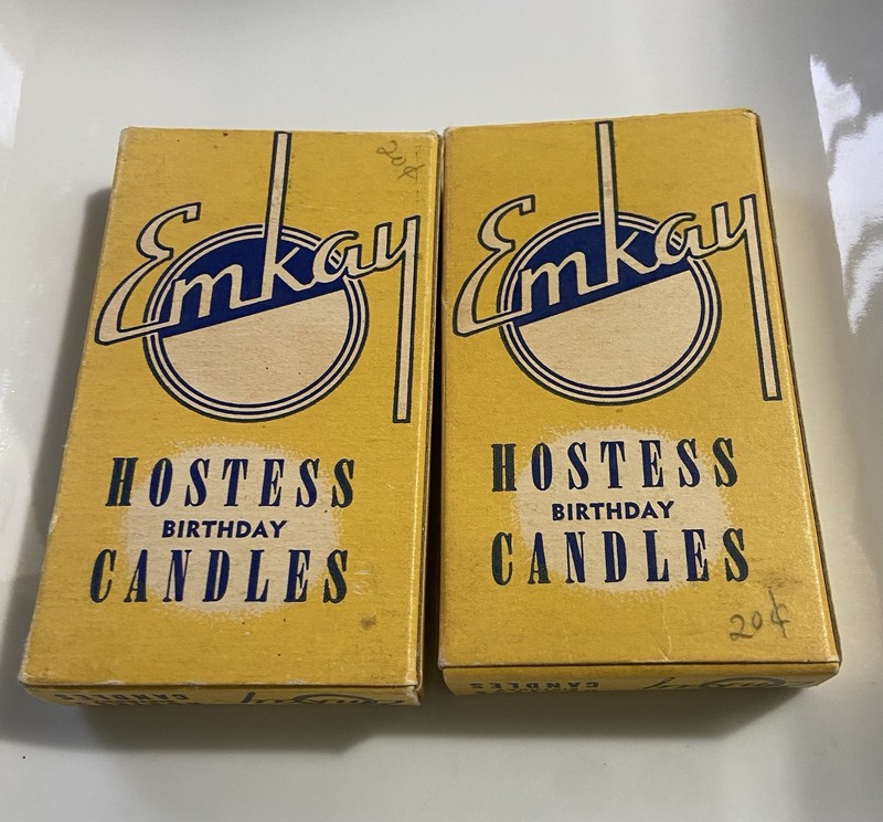 Birthday Candles Emkay Hostess Vintage 2 Packs Of 12 Old School Fire gallery