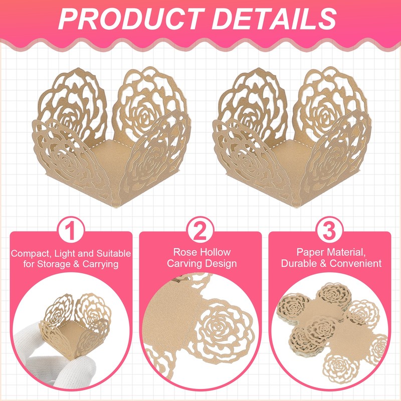 25PCS Truffle Wrapper 4 Inch Square Cupcake Liner Baking Paper Light Gold gallery