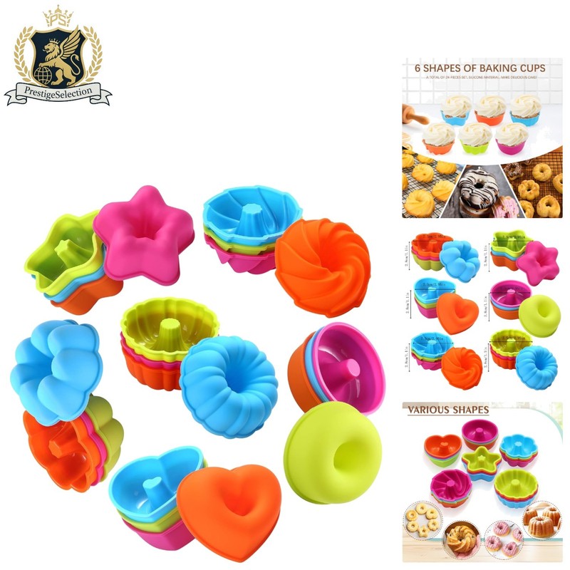 Flexible 2.75″ Silicone Baking Cups – Non-Toxic & Dishwasher Safe – 24 Pack