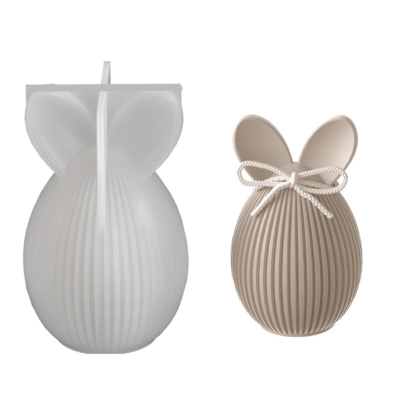 Striped Easter Eggs Hare Silicone Molds Easter Themed Silicone Mould gallery