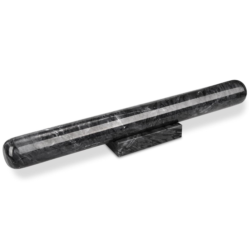 Marble Rolling Pin with Stand, 15.7″ Black Stone French Heavy Polished Non St…