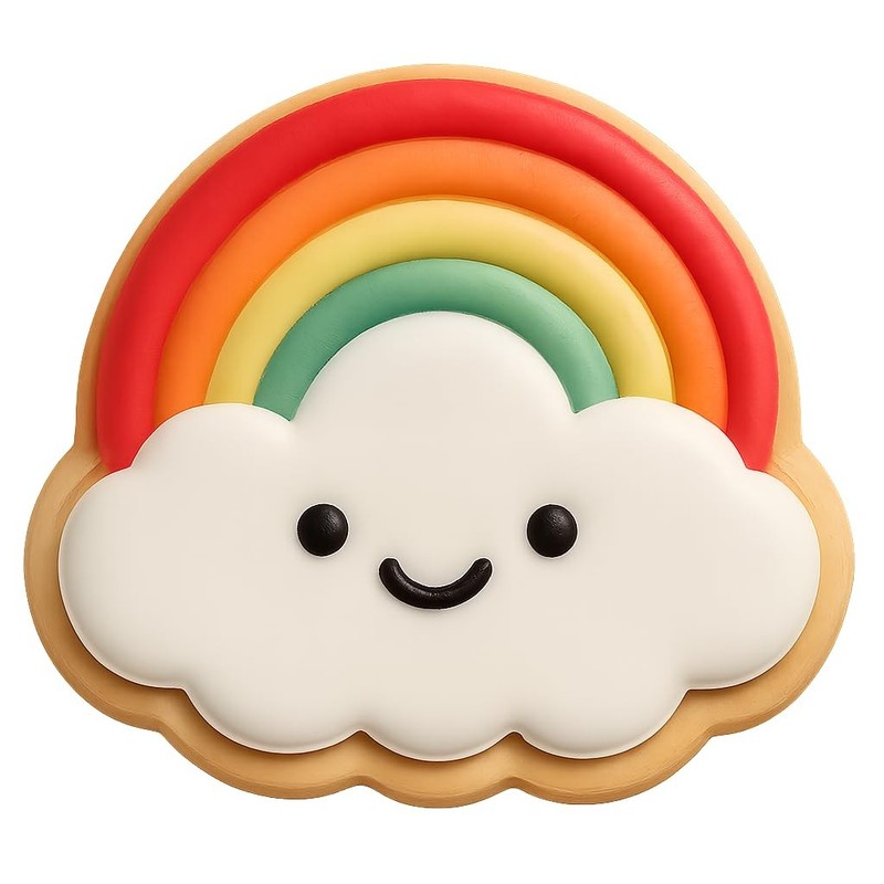 Rainbow Smiling Cloud Cookie Cutter & Stamp - 4x3.5