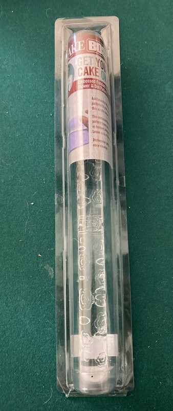 Cake Boss Flower & Dot Embossed Fondant Rolling Pin For Cake Decorating. 13 inch