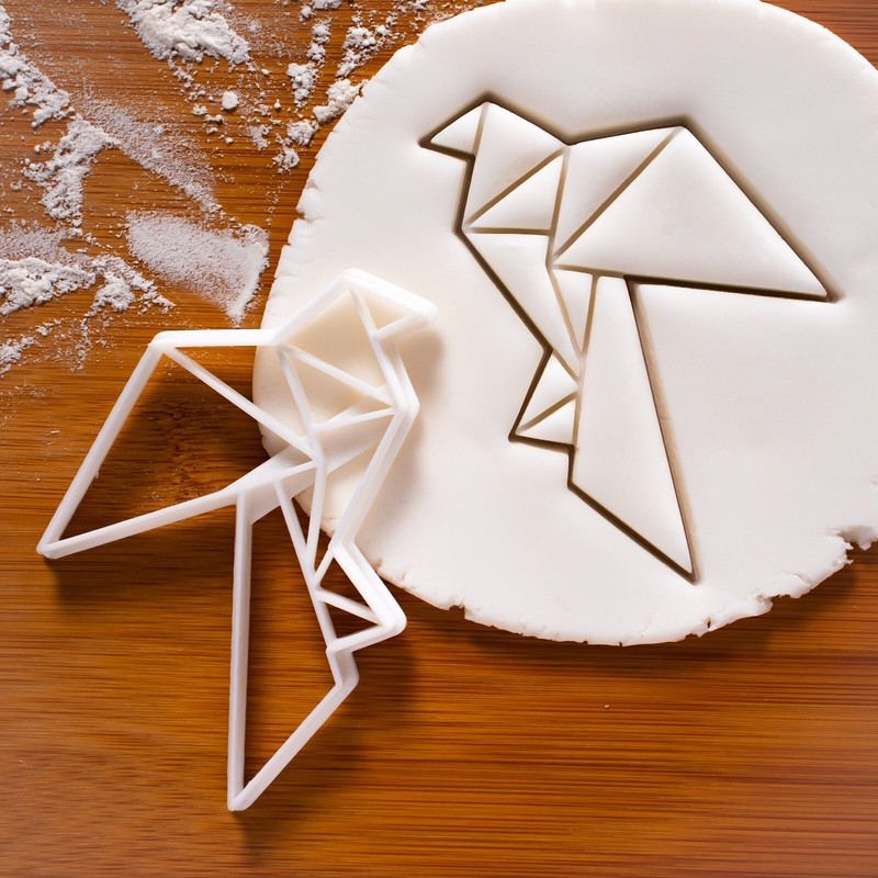 Origami Dove Cookie Cutter – wedding peace bird funeral love grief memorial