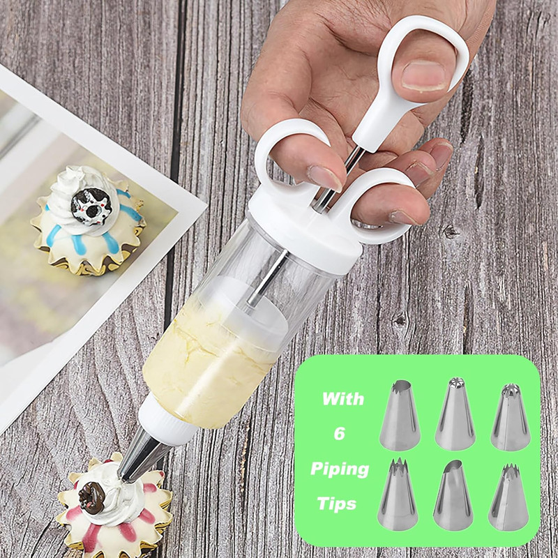 Cake Decorating Gun, Cupcake Icing Piping Kit, Cake Decorating Kit with 6 Stainl gallery