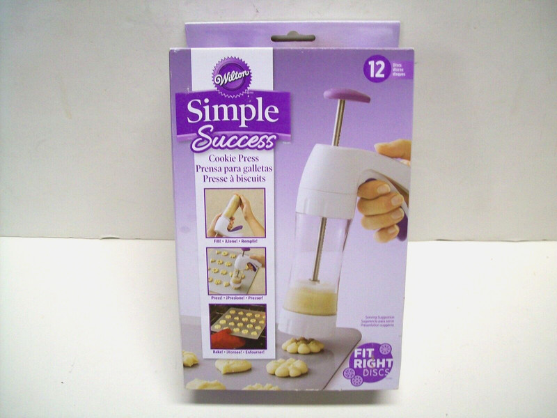 Wilton Simple Success Cookie Press 12 Piece Fit Right Disks
