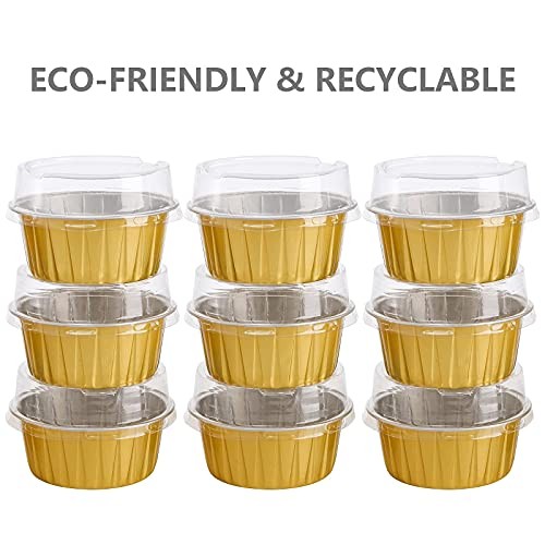 100-Pack Aluminum Foil Baking Cups with Lids, 5oz Disposable Muffin Cupcake gallery