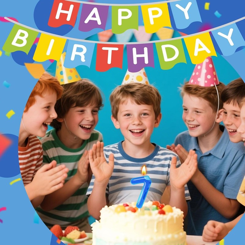 Cartoon Blue Birthday Candle, Number Candles for Cake Topper, Birthday gallery