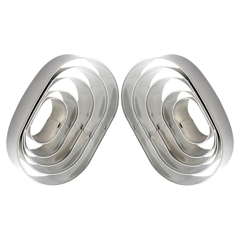 2 Sets Oval Cookie Cutter Stainless Steel Reusable Baking Molds Kitchen Tools gallery