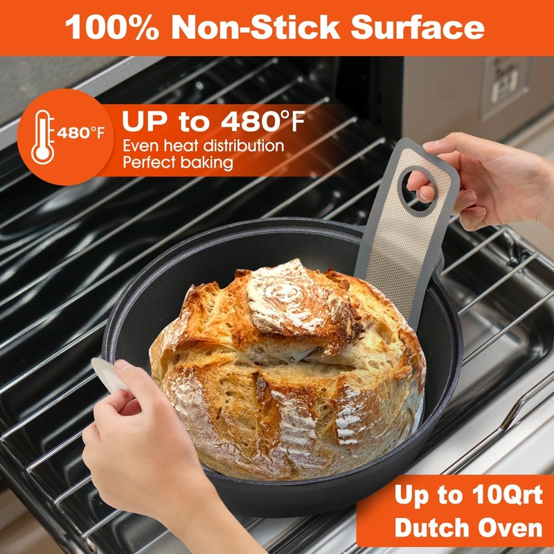 Silicone Bread Sling Oval and Round - Non-Stick & Easy Clean 8.3 in, Gray gallery