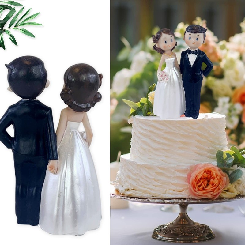 4.7"Wedding Cake Toppers Bride and Groom Figures Ornament Gifts Party Decorat... gallery
