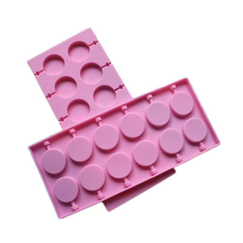 12 Capacity Round Shape Silicone Lollipop Mould Tray Candy Lollypop Mold Sticks gallery