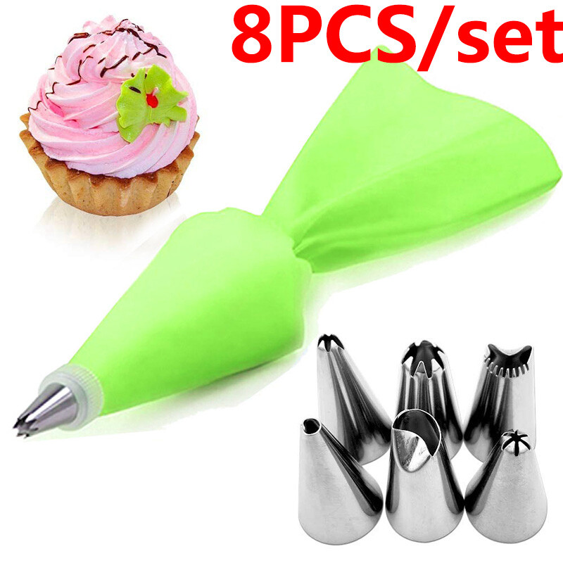 8/11Pcs DIY cake decorating set: Includes silicone accessories and steel nozzles