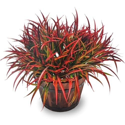 12 Bundles Fake Fall Outdoor Plants Artificial Grass Fall Stems Faux Red gallery