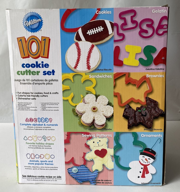 Wilton 101 Pieces Cookie Cutter Set Letters Numbers Shapes Animals Sports..EUC