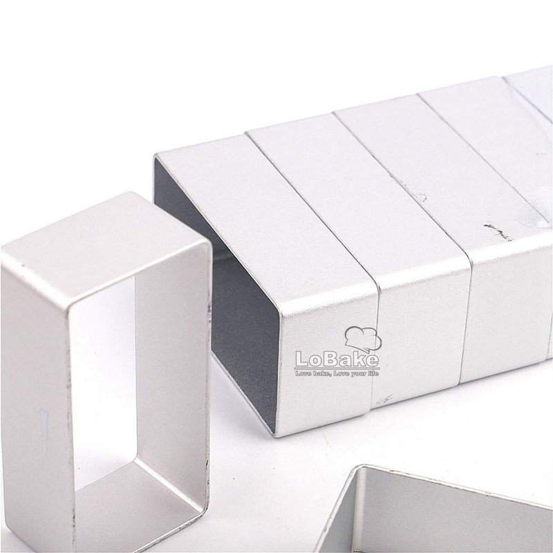 2.1cm Height Lengthened Rectangle Aluminium Pineapple Cake Mold Stainless Ste... gallery