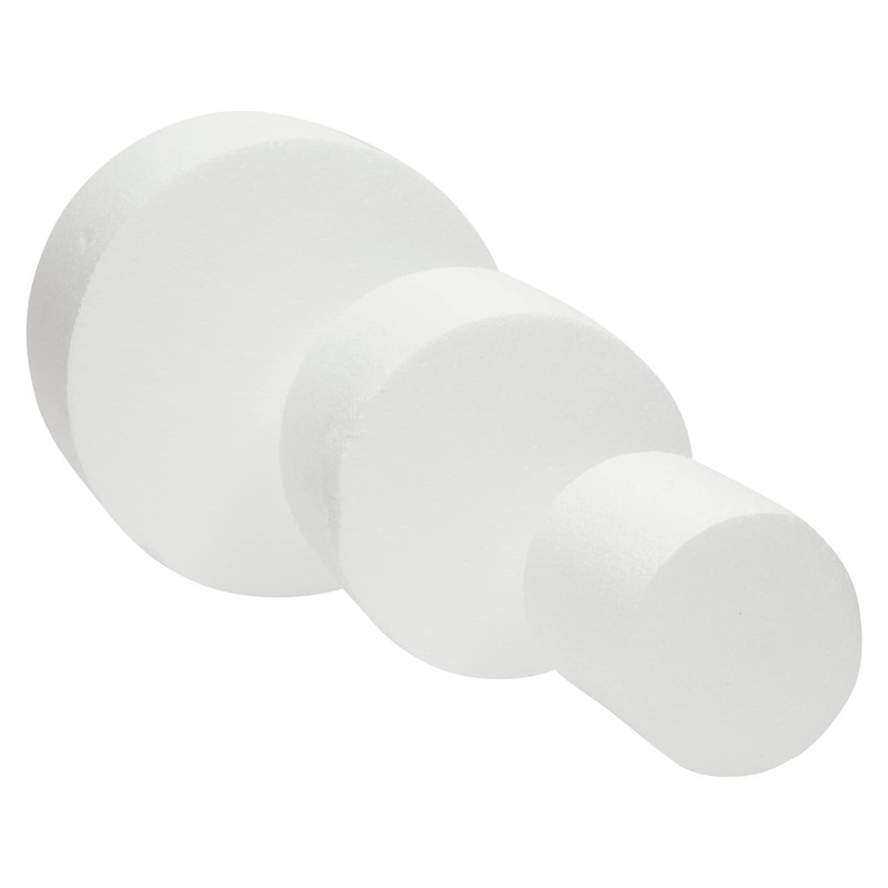 Fake Cake Dummy Set - 10.8 in Tall, 3-Tier Round White Foam - for Fake Birthd... gallery
