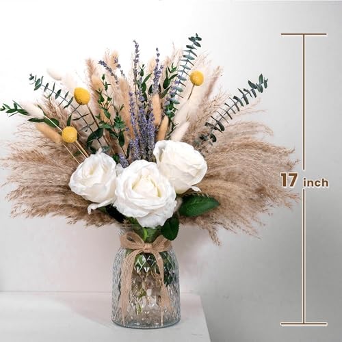Faux Flower Arrangement with Vase, Center Pieces Decoration for Table, Pampas gallery