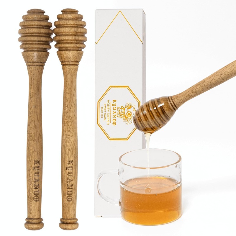 Brazilian Cherry Wood Honey Dipper – Durable & Warp-Resistant, Preserves Hone…