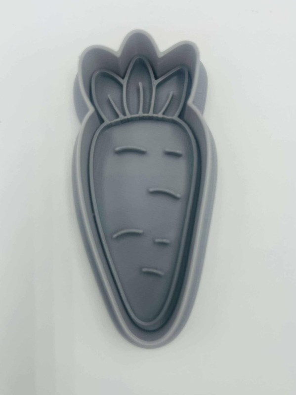 Easter Style Carrot Cookie Cutter & Stamp – Sugar Cookie – Multiple sizes
