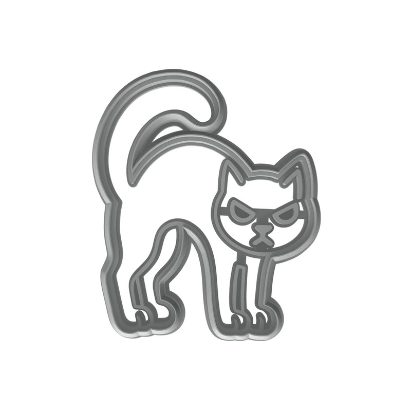 Angry Cat Cookie Cutter & Stamp 4x3" for Baking Fondant Clay for Cat Lovers gallery