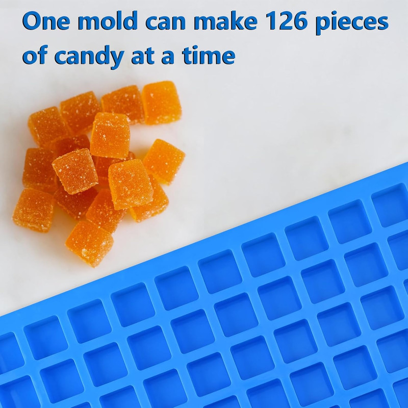 2 Pack Square Silicone Candy Molds, Nonstick 126 Cavity Mini Silicone Molds for gallery